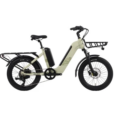 Beic teiar braster 20 modfedd 48V 500W Batri deuol Ebike Trydan Cargo Trydan gyda 2 fasged