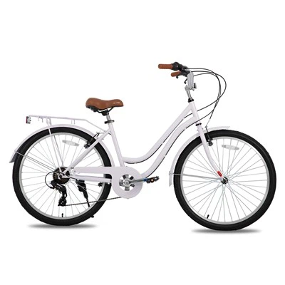 Beic Cruiser Traeth 26 modfedd Joykie Hiland ar gyfer dynion a menywod, 7 cam cyflymder - trwy feic oedolyn ffrâm gyda rac cefn, beiciwr retrospec Cymudwyr Beic Dinas Beic